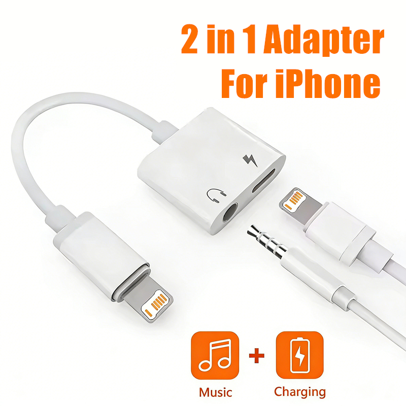 Wired Earphone Lightning - Adattatore Audio e Ricarica 2 in